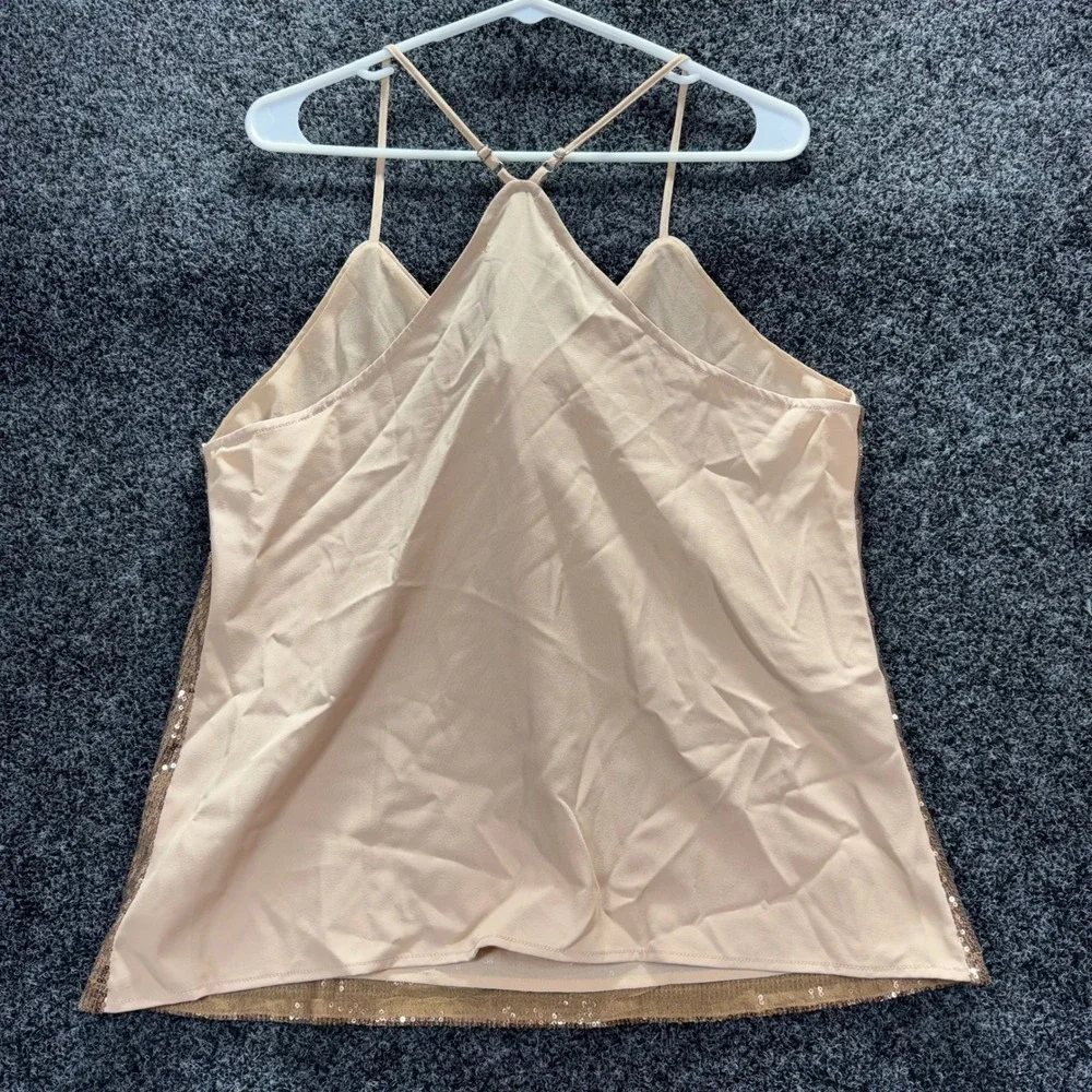 Grace Karin Womens Sequin Camisole V-Neck Spaghetti‎ Strap Party Top Rose Gold L